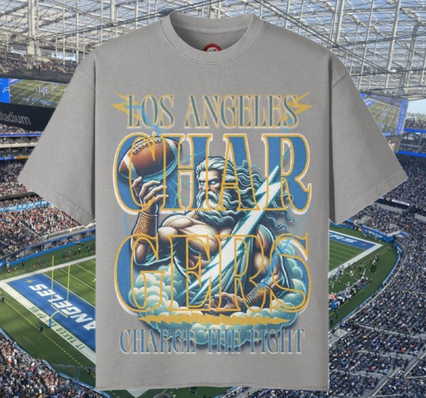 Los Angeles Football Unisex Tee Raw-Hem Tee , Chargers Football Streetwear T-Shirt