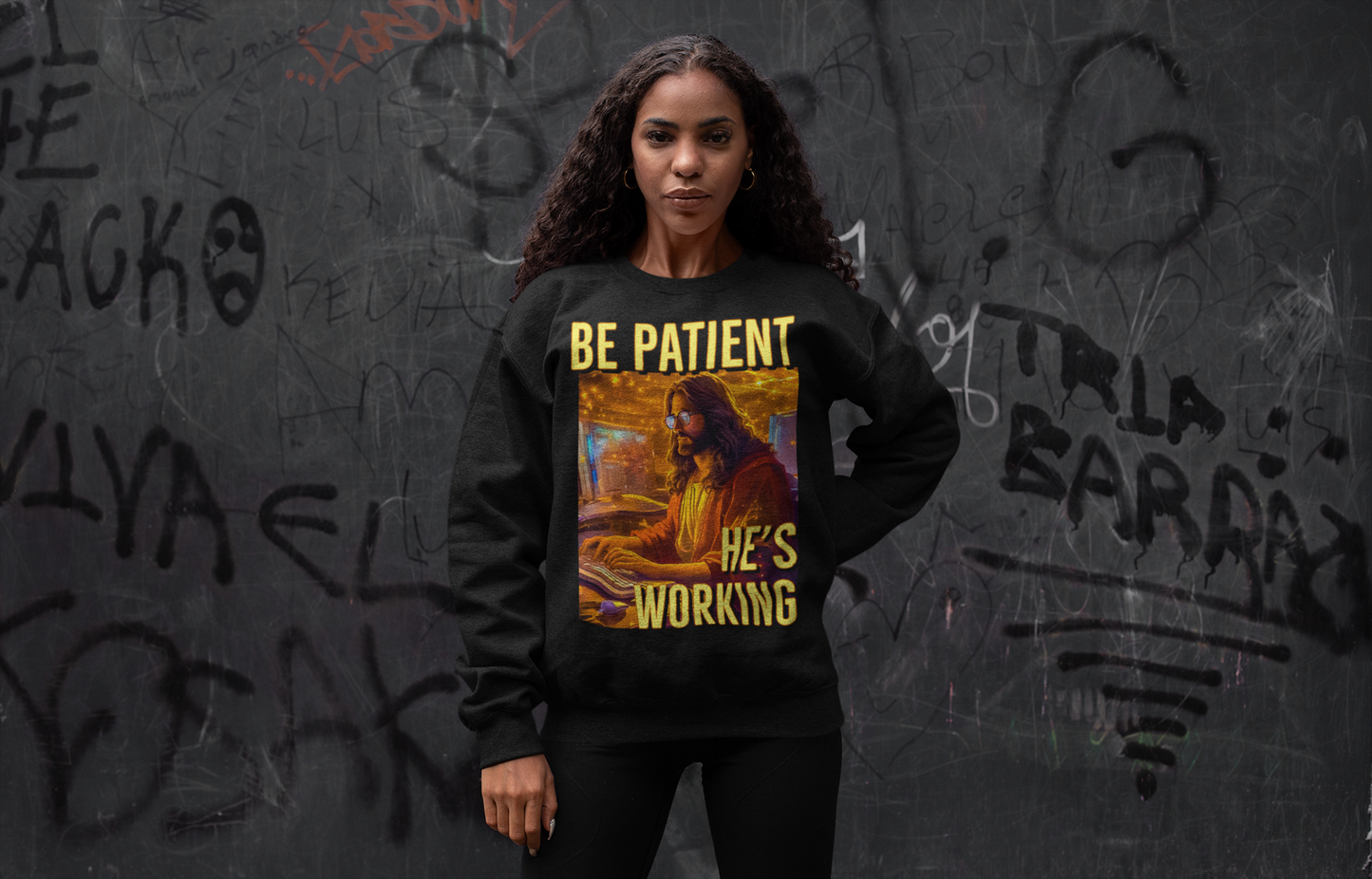 Be Patient He's/God's Working Sweatshirt Unisex Faith Based Christian Sweatshirt Jesus Themed Crewneck Sweatshirt