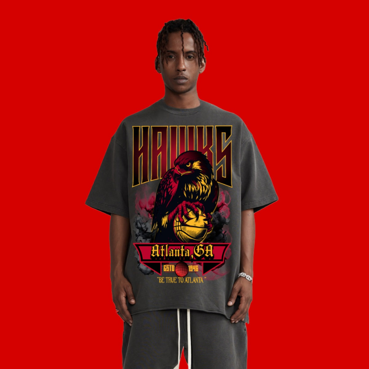 Atlanta Hawks Unisex Raw-Hem Streetwear T-Shirt