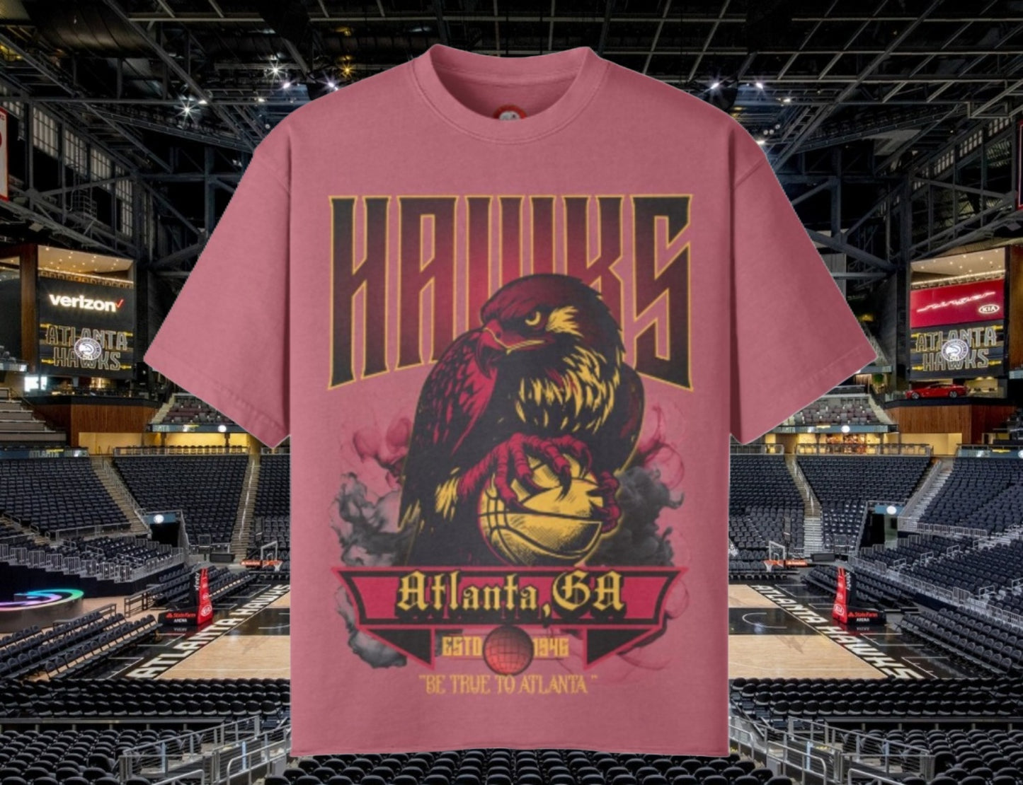 Atlanta Hawks Unisex Raw-Hem Streetwear T-Shirt