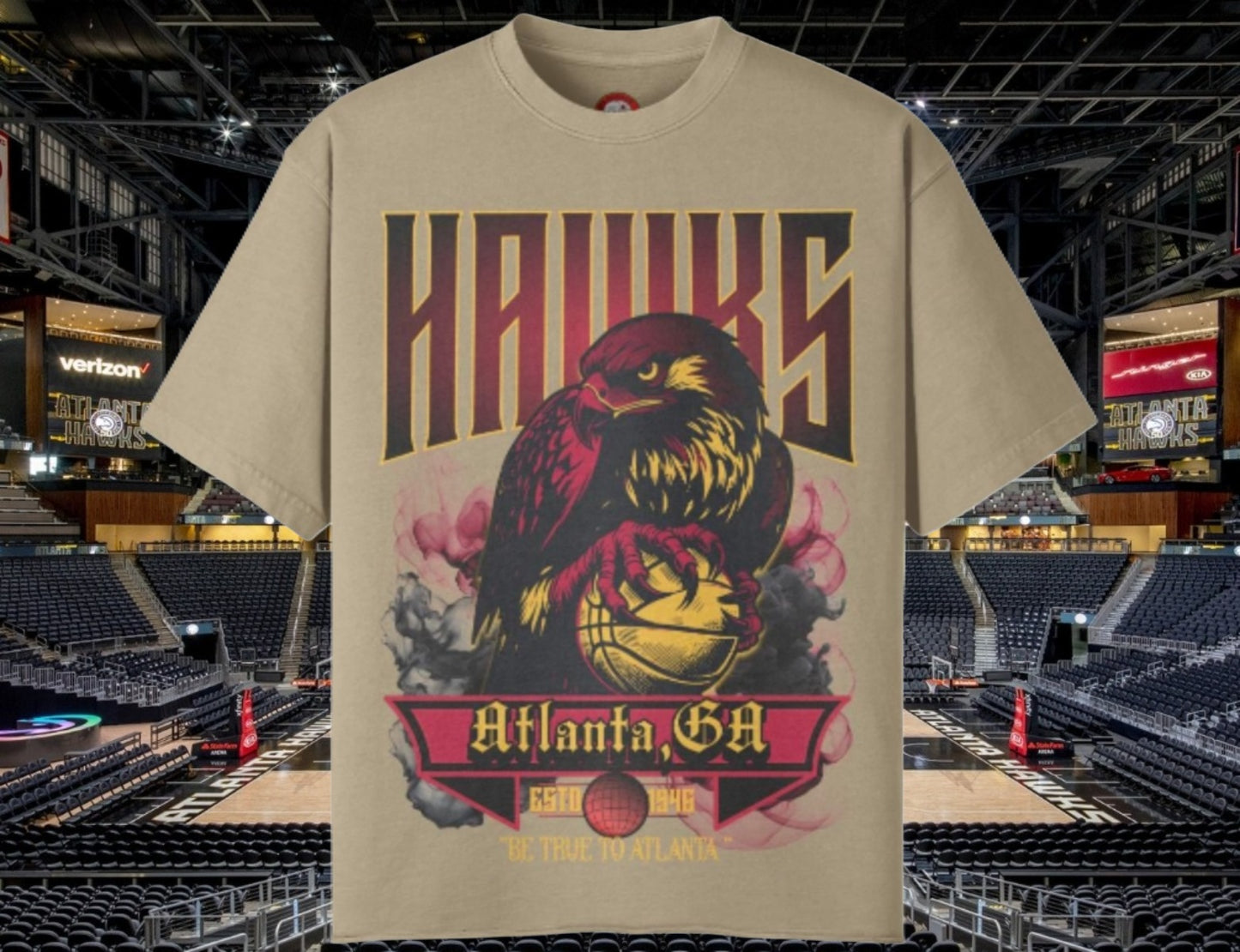 Atlanta Hawks Unisex Raw-Hem Streetwear T-Shirt