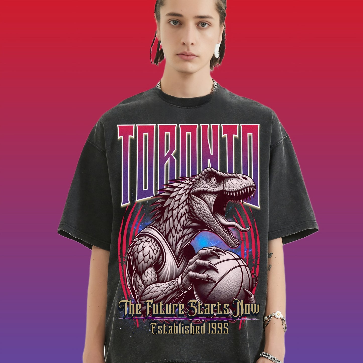 Toronto Basketball Raw-Hem Unisex T-shirt
