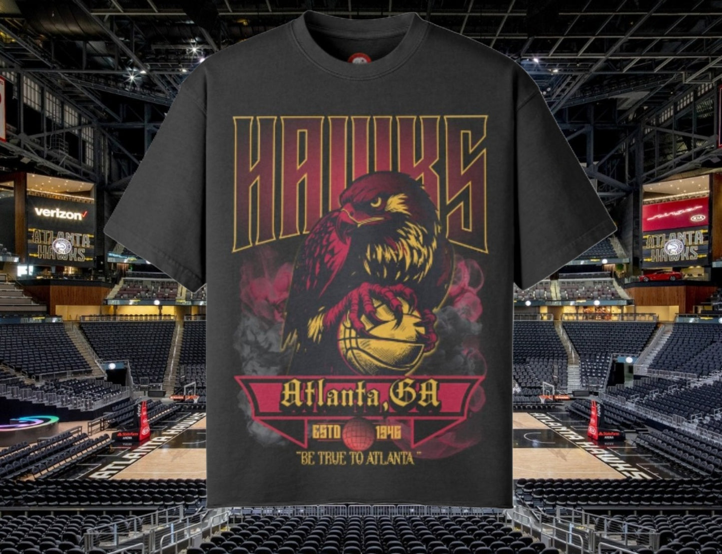 Atlanta Hawks Unisex Raw-Hem Streetwear T-Shirt