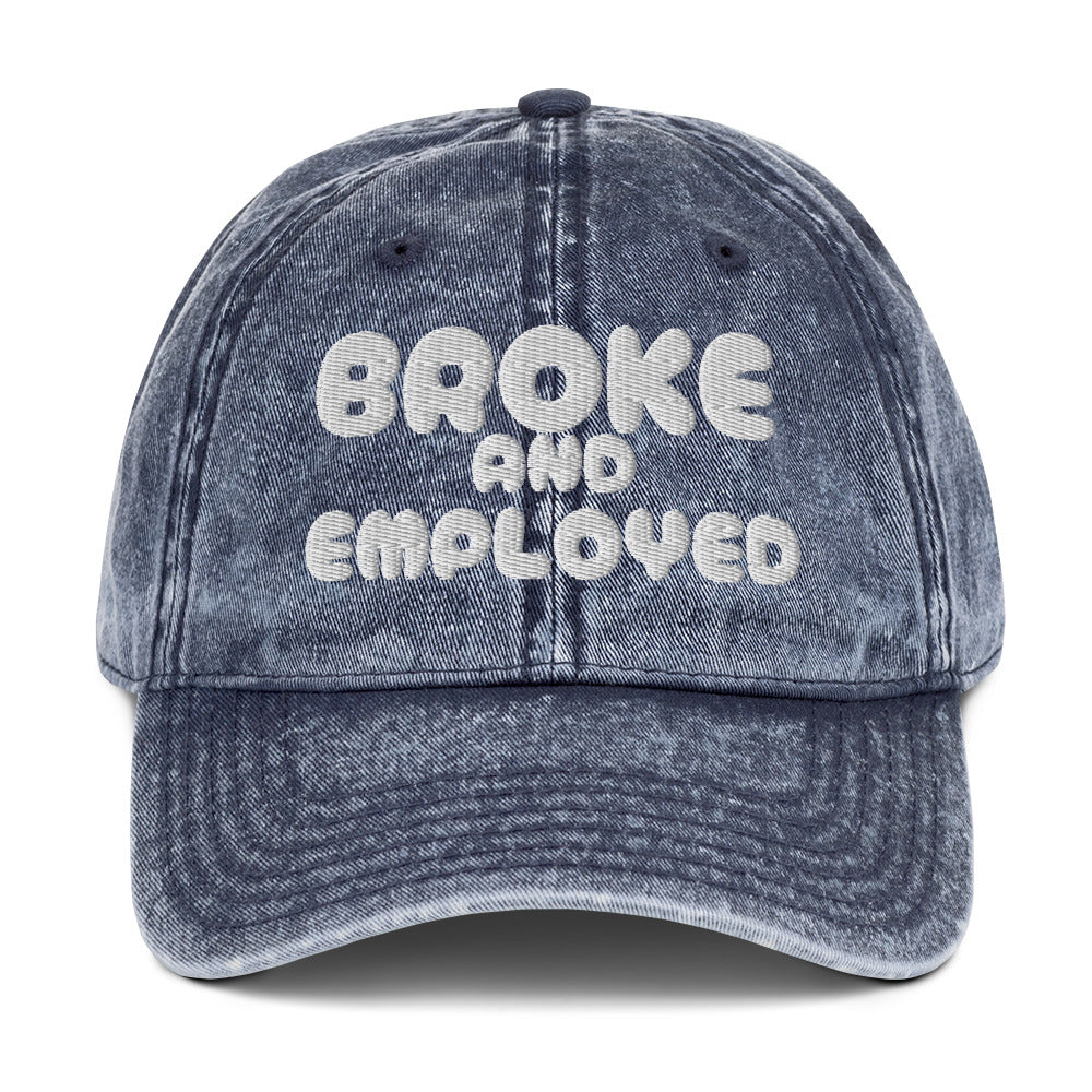 Broke And Employed Vintage Wash Dad Hat