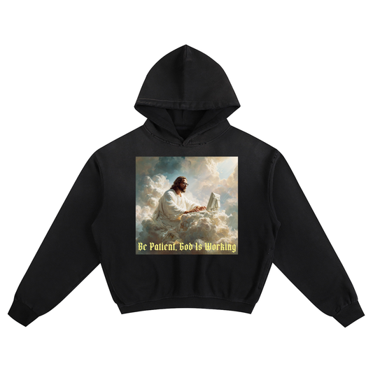 Premium Sunfaded Boxy Streetwear" Be Patient" Hoodie