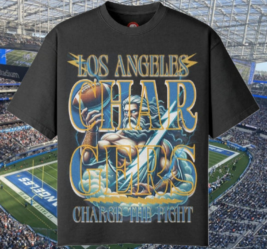 Los Angeles Football Unisex Tee Raw-Hem Tee , Chargers Football Streetwear T-Shirt