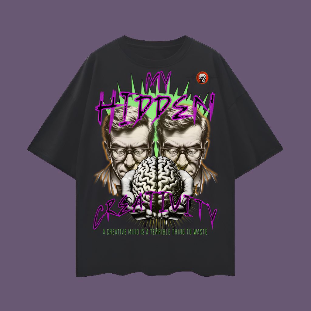 My Hidden Creativity MAD Scientist  Oversize Deep Drop Shoulder Tee