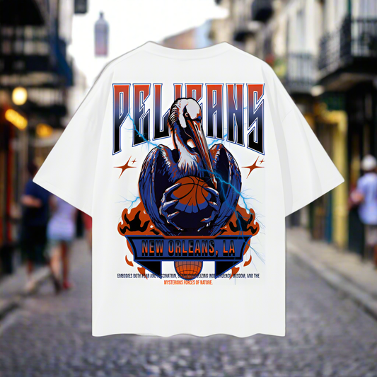 Pelicans Streetwear Oversize Deep Drop Shoulder Tee