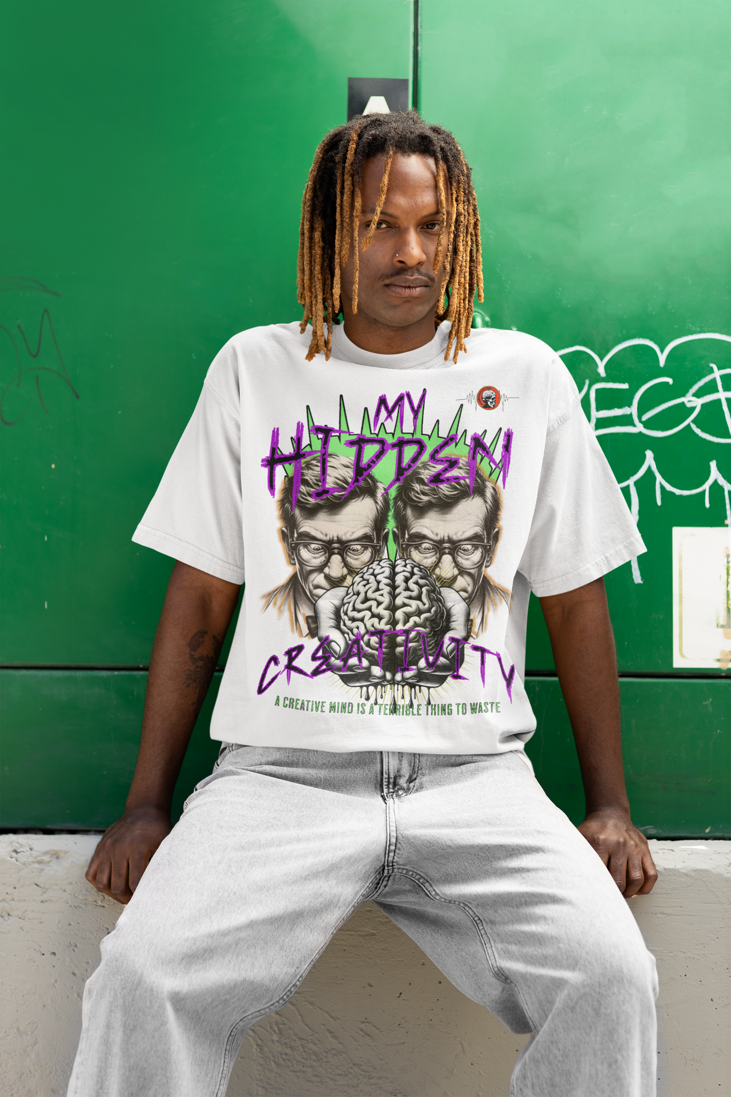 My Hidden Creativity MAD Scientist  Oversize Deep Drop Shoulder Tee