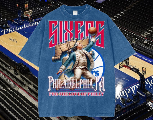 Sixers Oversize Snow Washed Unisex T-Shirt
