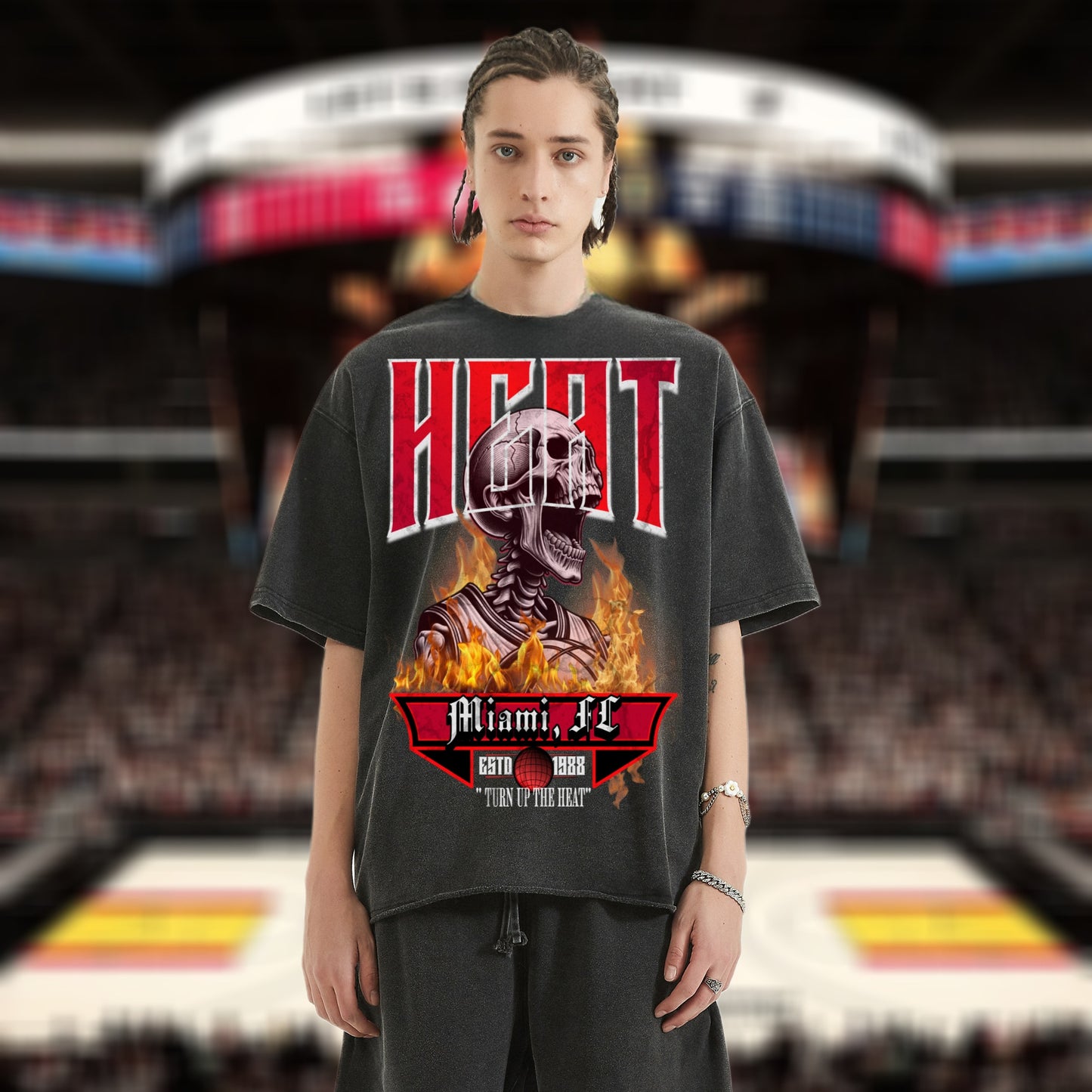 Heat Basketball Raw-Hem Unisex Tee