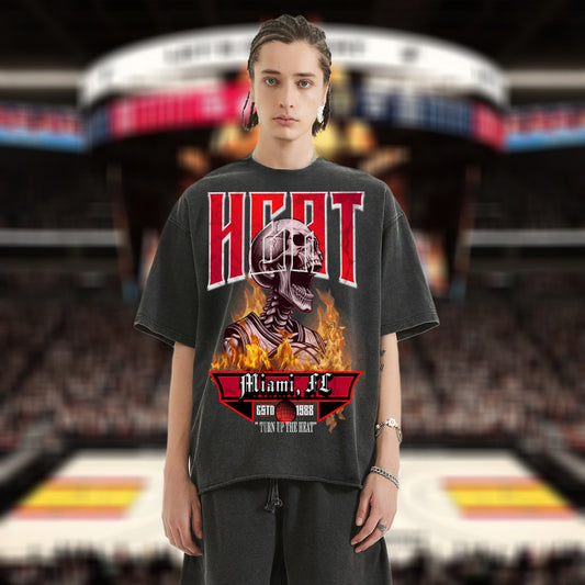 Heat Basketball Raw-Hem Unisex Tee
